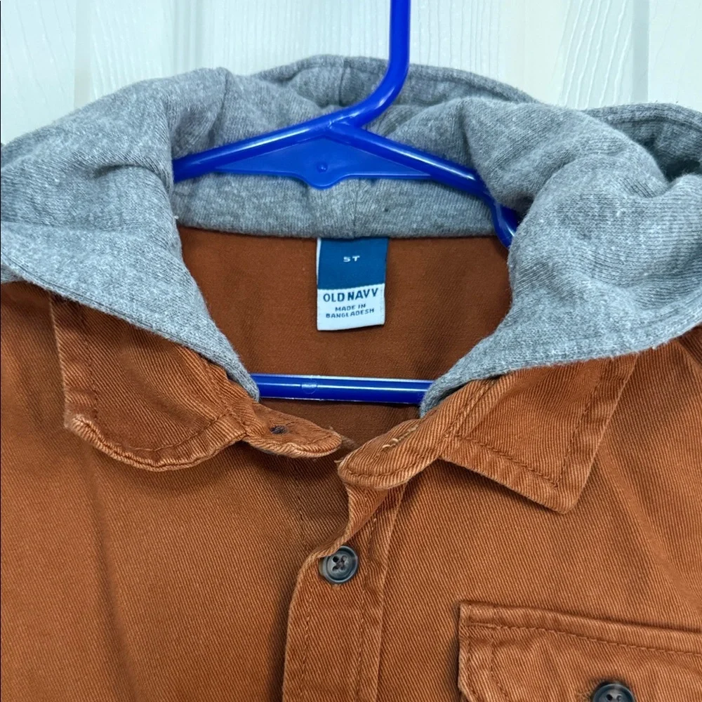 Old Navy Rust Shirt with Gray Hood